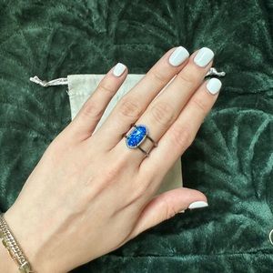 Kendra Scott Elyse in Gunmetal and Royal Blue Opal